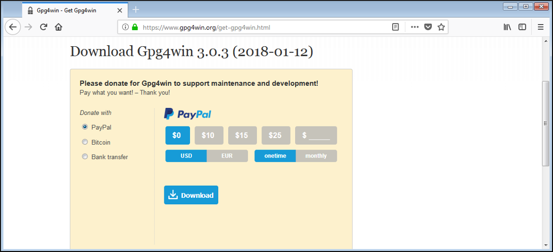 gpg4win site donation